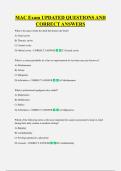 MAC Exam UPDATED QUESTIONS AND  CORRECT ANSWERS