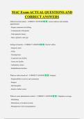 MAC Exam ACTUAL QUESTIONS AND  CORRECT ANSWERS