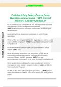 Collateral Duty Safety Course Exam  Questions and Answers &lpar;100&percnt; Correct  Answers&rpar; Already Graded A&plus;