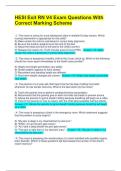 HESI Exit RN V4 Exam Questions With Correct Marking Scheme