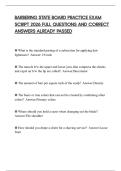 BARBERING STATE BOARD PRACTICE EXAM 2026 QUESTIONS WITH ANSWERS GRADED A&plus;
