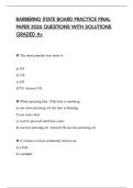 BARBERING STATE BOARD PRACTICE FINAL PAPER 2026 QUESTIONS WITH SOLUTIONS GRADED A&plus;