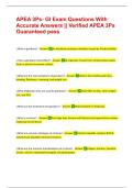 APEA 3Ps- GI Exam Questions With Accurate Answers &vert;&vert; Verified APEA 3Ps &vert;&vert; 100&percnt; pass