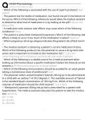 NCMA Pharmacology Exam Questions and Answers 100&percnt; Pass &vert;Verified & Updated&vert;ACTUAL 2025&sol;2026 Cheat Sheet