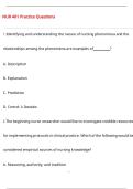 NUR 401 Practice QUESTIONS AND CORRECT DETAILED  ANSWERS WITH COMPLETE SOLUTIONS  &vert; GRADED A&plus;