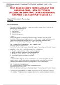 Test Bank for Lehne's Pharmacology for Nursing Care 11th Edition by Jacqueline Rosenjack Burchum & Laura D&period; Rosenthal &vert; ISBN-13&colon; &lrm;978-0323825221 &vert; Updated 2025&sol;2026
