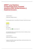 NRRPT prep Radiation Fundamentals&colon;Exam Complete Questions With Verified Answers &vert;&vert; Explained Answers  &vert;&vert; Study Guide &vert;&vert; Frequently Tested Qs &vert;&vert; Graded A&plus; &vert;&vert; 100&percnt; Pass