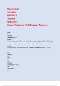 Operations Security &lpar;OPSEC&rpar; Annual Refresher Exam Questions With Correct Answers