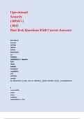 Operational Security &lpar;OPSEC&rpar; &lpar;JKO Post Test&rpar; Questions With Correct Answers