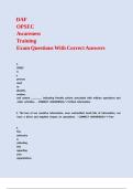 DAF OPSEC Awareness Training Exam Questions With Correct Answers