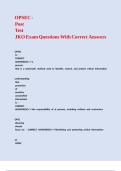 OPSEC - Post Test JKO Exam Questions With Correct Answers