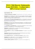 WGU C960 Discrete Mathematics Exam 2025&sol;2026 &ndash; Verified Q&A &vert; 100&percnt; Correct Answers