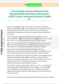 Cosmetology License Renewal and  Requirements Questions and Answers  &lpar;100&percnt; Correct Answers&rpar; Already Graded  A&plus; 