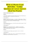 HESI A2 Physics Exam 2025&sol;2026 &ndash; Verified Questions & Correct Answers &vert; Real Test Practice