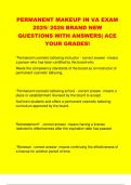 PERMANENT MAKEUP IN VA EXAM  2025&sol; 2026 BRAND NEW  QUESTIONS WITH ANSWERS&vert; ACE  YOUR GRADES&excl; 