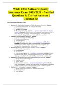 WGU C857 Software Quality Assurance Exam 2025&sol;2026 &ndash; Verified Questions & Correct Answers &vert; Updated Set