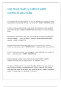 HHA FINAL EXAM QUESTIONS WITH COMPLETE SOLUTIONS