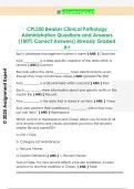 CPL250 Beaker Clinical Pathology  Administration Questions and Answers  &lpar;100&percnt; Correct Answers&rpar; Already Graded  A&plus;