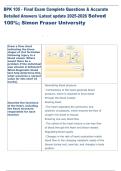 BPK 105 - Final Exam Complete Questions & Accurate  Detailed Answers Latest update 2025-2026 Solved  100&percnt;&semi; Simon Fraser University