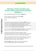CRA Exam- Practice Questions and  Answers &lpar;100&percnt; Correct Answers&rpar; Already  Graded A&plus;