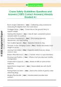 Crane Safety Guidelines Questions and  Answers &lpar;100&percnt; Correct Answers&rpar; Already  Graded A&plus;