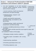 Exam 1 - Advanced Professionalism NUR 609 questions and answers rated A&plus; passed
