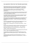 CDC MASTERY PRACTICE TEST REVIEW QUESTIONS