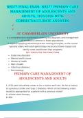 NR577 FINAL EXAM&colon; NR577 PRIMARY CARE MANAGEMENT OF ADOLESCENTS AND ADULTS&comma; 2025&sol;2026 WITH CORRECT&sol;ACCURATE ANSWERS