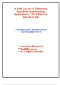 Solution Manual For A First Course in Differential Equations with Modeling Applications&comma; 12th Edition Dennis G&period; Zill