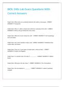 BIOL 240L Lab Exam Questions With Correct Answers