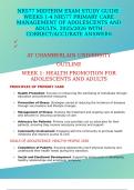 NR577 MIDTERM EXAM STUDY GUIDE&colon; WEEKS 1-4 NR577 PRIMARY CARE MANAGEMENT OF ADOLESCENTS AND ADULTS&comma; 2025&sol;2026 WITH CORRECT&sol;ACCURATE ANSWERS