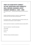 FDNY A35 EXAM WITH CORRECT ACTUAL QUESTIONS AND CORRECTLY WELL DEFINED ANSWERS LATEST ALREADY GRADED A&plus; 2025 &ndash; 2026