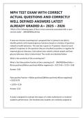MPH TEST EXAM WITH CORRECT ACTUAL QUESTIONS AND CORRECTLY WELL DEFINED ANSWERS LATEST ALREADY GRADED A&plus; 2025 &ndash; 2026
