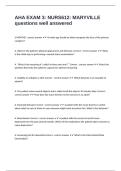 AHA EXAM 3&colon; NURS612&colon; MARYVILLE questions well answered