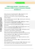 D444 Adult Health 1 Questions and  Answers &lpar;100&percnt; Correct Answers&rpar; Already  Graded A&plus;