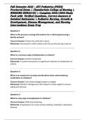 Fall Semester 2025 &ndash; ATI Pediatrics &lpar;PEDS&rpar; Proctored Exam &vert; Chamberlain College of Nursing &vert; NURSING NUR2310C &vert; Complete 2025&sol;2026 Study Pack with  Verified Questions&comma; Correct Answers & Detailed Rationales &vert; Pediatric Nursing&comma; Growth & Development&comma; Diseas