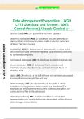 Data Management Foundations - WGU  C175 Questions and Answers &lpar;100&percnt;  Correct Answers&rpar; Already Graded A&plus; 