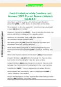 Dental Radiation Safety Questions and  Answers &lpar;100&percnt; Correct Answers&rpar; Already  Graded A&plus; 