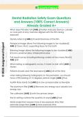 Dental Radiation Safety Exam Questions  and Answers &lpar;100&percnt; Correct Answers&rpar;  Already Graded A&plus;