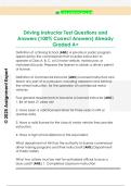 Driving Instructor Test Questions and  Answers &lpar;100&percnt; Correct Answers&rpar; Already  Graded A&plus;