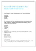 Fire and Life Safety Educator Exam Prep Questions With Correct Answers 