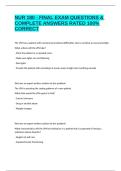 NUR 180 - FINAL EXAM QUESTIONS & COMPLETE ANSWERS RATED 100&percnt; CORRECT