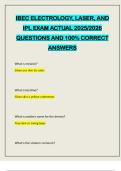 IBEC ELECTROLOGY&comma; LASER&comma; AND IPL EXAM ACTUAL 2025&sol;2026 QUESTIONS AND 100&percnt; CORRECT ANSWERS