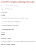 OB Week 7&colon; The Family&comma; Culture&comma; Spirituality&comma; and Home Care  QUESTIONS AND CORRECT DETAILED  ANSWERS WITH COMPLETE SOLUTIONS  &vert; GRADED A&plus;