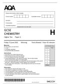 2025 AQA Chemistry Paper 2 Higher Question Paper &plus; Mark scheme 