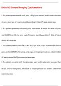 Ortho MS General Imaging Considerations QUESTIONS AND CORRECT DETAILED  ANSWERS WITH COMPLETE SOLUTIONS  &vert; GRADED A&plus;