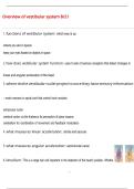 Overview of vestibular system 8&sol;21 QUESTIONS AND CORRECT DETAILED  ANSWERS WITH COMPLETE SOLUTIONS  &vert; GRADED A&plus;