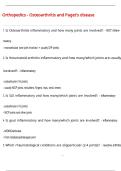 Orthopedics - Osteoarthritis and Paget's disease  QUESTIONS AND CORRECT DETAILED  ANSWERS WITH COMPLETE SOLUTIONS  &vert; GRADED A&plus;