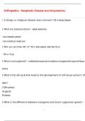 Orthopedics - Neoplastic Disease and Amputations  QUESTIONS AND CORRECT DETAILED  ANSWERS WITH COMPLETE SOLUTIONS  &vert; GRADED A&plus;