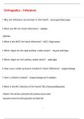 Orthopedics &ndash; Infections  QUESTIONS AND CORRECT DETAILED  ANSWERS WITH COMPLETE SOLUTIONS  &vert; GRADED A&plus;
